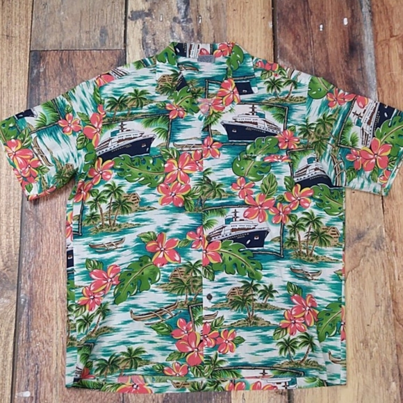 Royal Creations Other - Made in Hawaii Aloha Shirt with Cruise Ships Sz Lg